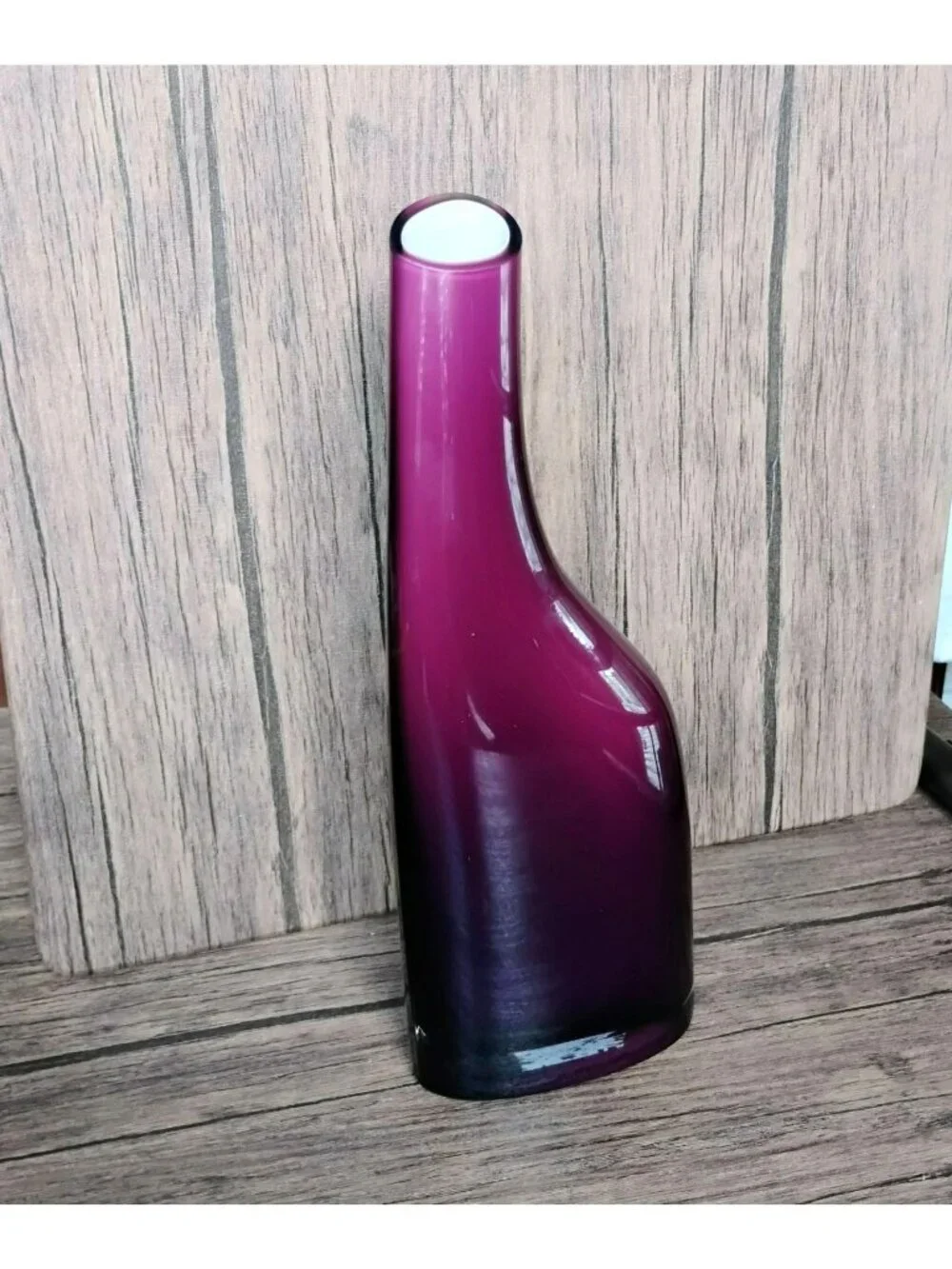 Vintage IKEA Okkso Vase, Hand-Blown Purple Cased Glass Scandinavian Design 11